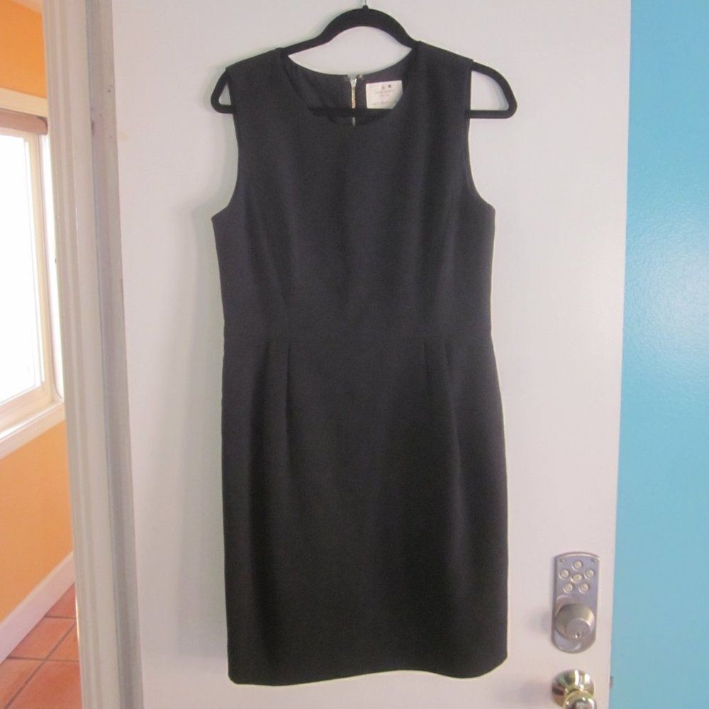 Kate Spade Womens Size 12 Black Fitted Sheath Work Dress Lined with Rear Zip - Picture 8 of 12